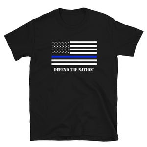 Defend the Nation Blue Line American Flag